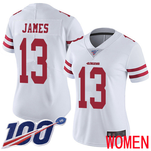 San Francisco 49ers Limited White Women Richie James Road NFL Jersey #13 100th Season Vapor Untouchable